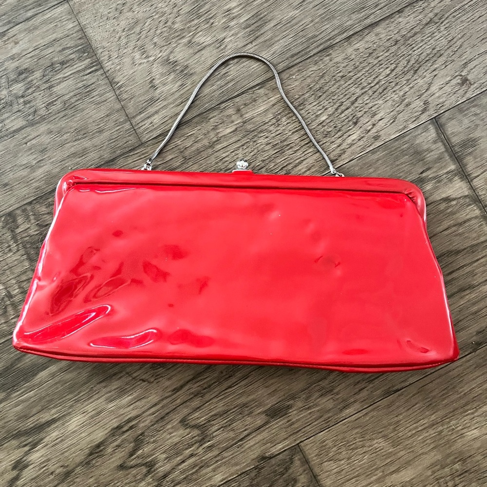 Vintage Red Vinyl Shoulder Bag